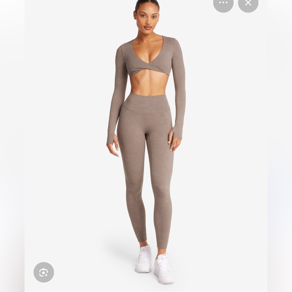 Crop shop boutique Mocha Fade Leggings and sports bra